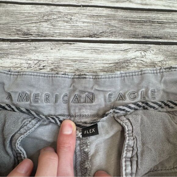 American Eagle Outfitters Flex Men's Slim Fit Light Grey Gray Chinos 29 x 34 Zip - Picture 4 of 13